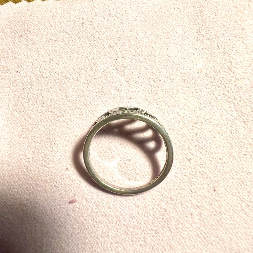 Pandora Silver Heart Tiara Ring -size 5 - Picture 6 of 7